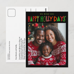 GLÜCKLICHE HOLLY-TAGE Feiertags-Weihnachts-PERSONA Postkarte