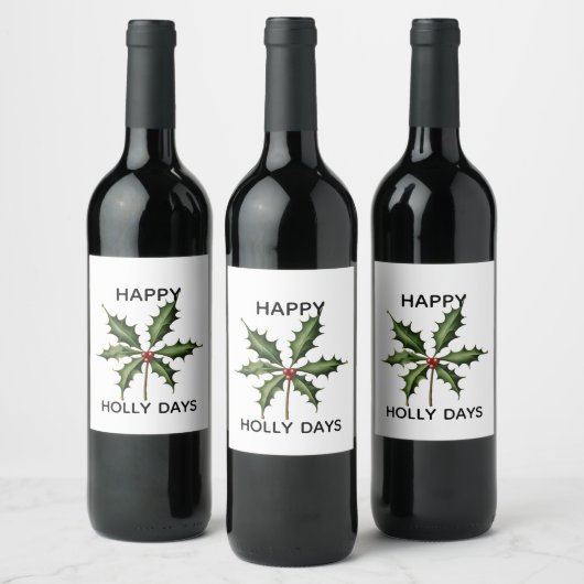 GLÜCKLICHE HOLLY-TAGE WEINETIKETT (Flaschen)