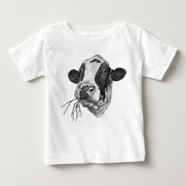 Glückliche Holsteiner-Milchkuh Baby T-shirt (Vorderseite)