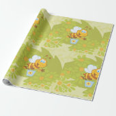 Glückliche Honigbiene Geschenkpapier (Ungerollt)