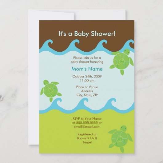 Glückliche Honu Wirble Einladung (Vorderseite)