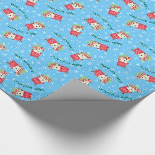 Glückliche Howliday Baumwolle Geschenkpapier (Ecke)