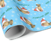 Glückliche Howliday Grenze Terrier Geschenkpapier (Rolleneckpunkt)