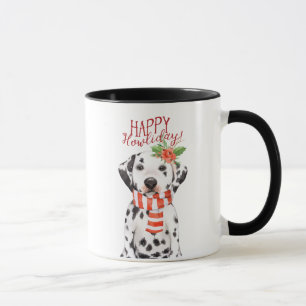 glückliche howliday spotty HundeweihnachtsTasse Tasse