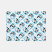 Glückliche Howlidays Border-Collie Fleecedecke (Vorderseite (Horizontal))