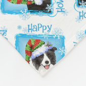 Glückliche Howlidays Border-Collie Fleecedecke (Ecke)