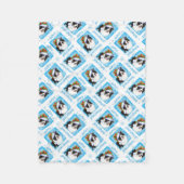 Glückliche Howlidays Border-Collie Fleecedecke (Vorderseite)