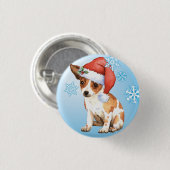 Glückliche Howlidays Chihuahua Button (Vorne & Hinten)
