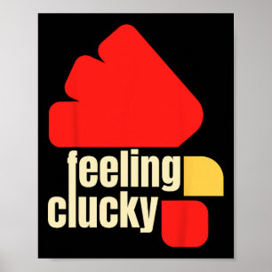 Glückliche Hühnerliebhaberin  Poster