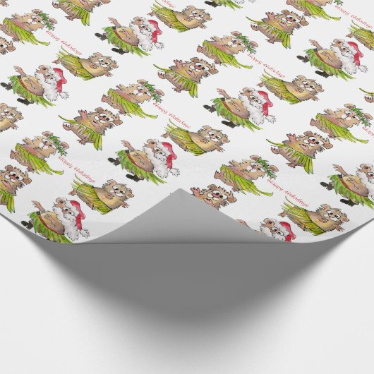 Glückliche Huladays Weihnachtshamster Geschenkpapier (Ecke)