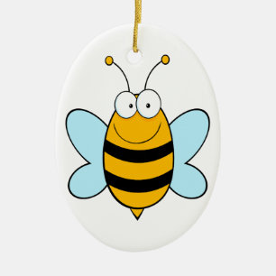 glückliche Hummel alberne Zeichentrickfigur Keramikornament