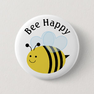 Glückliche Hummel Button