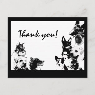 Glückliche Hunde, Danke! Postkarte
