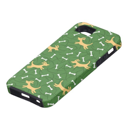 glückliche Hunde mit Knochenhintergrund Case-Mate iPhone Hülle (unten)