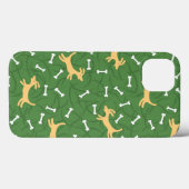 glückliche Hunde mit Knochenhintergrund Case-Mate iPhone Hülle (Rückseite (Horizontal))