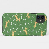 glückliche Hunde mit Knochenhintergrund Case-Mate iPhone Hülle (Rückseite (Horizontal))