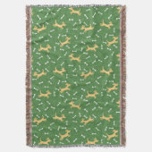 glückliche Hunde mit Knochenhintergrund Decke (Vorderseite Vertikal)