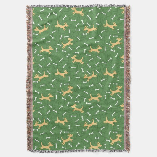 glückliche Hunde mit Knochenhintergrund Decke (Vorderseite Vertikal)