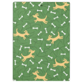 glückliche Hunde mit Knochenhintergrund Klemmbrett (Rückseite)