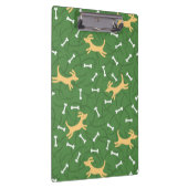 glückliche Hunde mit Knochenhintergrund Klemmbrett (Rechts)