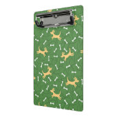 glückliche Hunde mit Knochenhintergrund Mini Klemmbrett (Gewinkelt2)