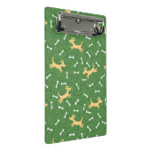 glückliche Hunde mit Knochenhintergrund Mini Klemmbrett (Schrägansicht)