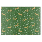 glückliche Hunde mit Knochenhintergrund Schneidebrett (Vorderseite)