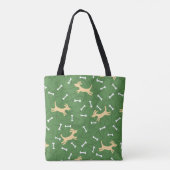 glückliche Hunde mit Knochenhintergrund Tasche (Rückseite)