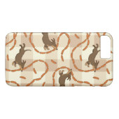 glückliche Hunde mit Wursthintergrund Case-Mate iPhone Hülle (Rückseite (Horizontal))
