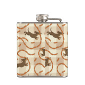 glückliche Hunde mit Wursthintergrund Flachmann (Rückseite)