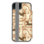 glückliche Hunde mit Wursthintergrund Incipio iPhone Geldbeutel-Hülle (Folio Rückseite)