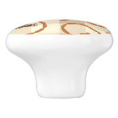 glückliche Hunde mit Wursthintergrund Keramikknauf (Seitenansicht)