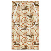 glückliche Hunde mit Wursthintergrund Kleine Geschenktüte (Rückseite)