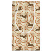 glückliche Hunde mit Wursthintergrund Kleine Geschenktüte (Vorderseite)