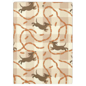 glückliche Hunde mit Wursthintergrund Klemmbrett (Rückseite)