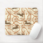 glückliche Hunde mit Wursthintergrund Mousepad (Mit Mouse)