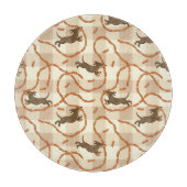 glückliche Hunde mit Wursthintergrund Schneidebrett (Vorderseite)