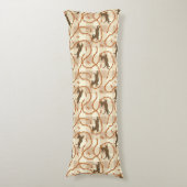 glückliche Hunde mit Wursthintergrund Seitenschläferkissen (Vorderseite Vertikal)