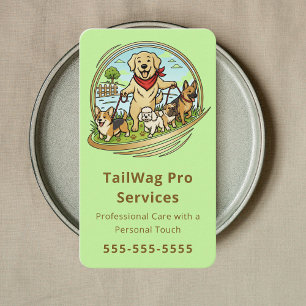Glückliche Hunde Spaziergänger Trainer Pet Care Se Visitenkarte