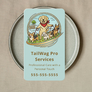 Glückliche Hunde Spaziergänger Trainer Pet Care Se Visitenkarte