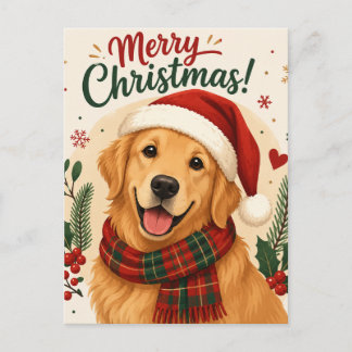 Glückliche Hunde-Weihnachtszeit Feiertagspostkarte
