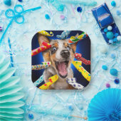 Glückliche Hundeparty-Tröten Pappteller (Party)