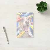 Glückliche Hundeparty-Tröten Post-it Klebezettel (Büro)