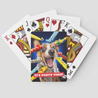 Glückliche Hundeparty-Tröten Spielkarten