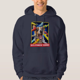 Glückliche Hundeparty-Tut-Bläser Hoodie