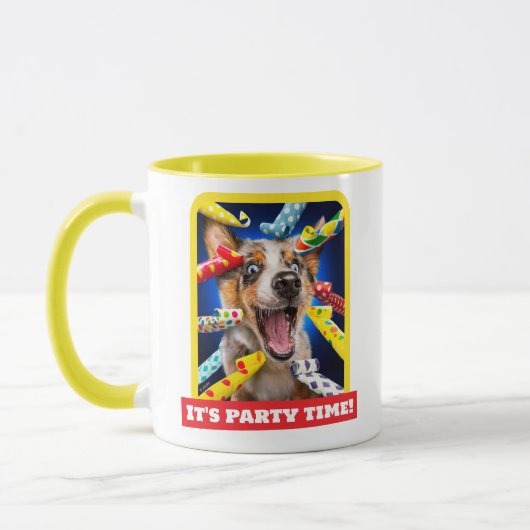 Glückliche Hundeparty-Tutgeräte Tasse (Links)