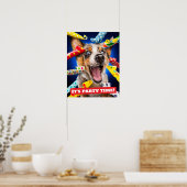 Glückliche Hundeparty-Tutgeräusche Poster (Küche)