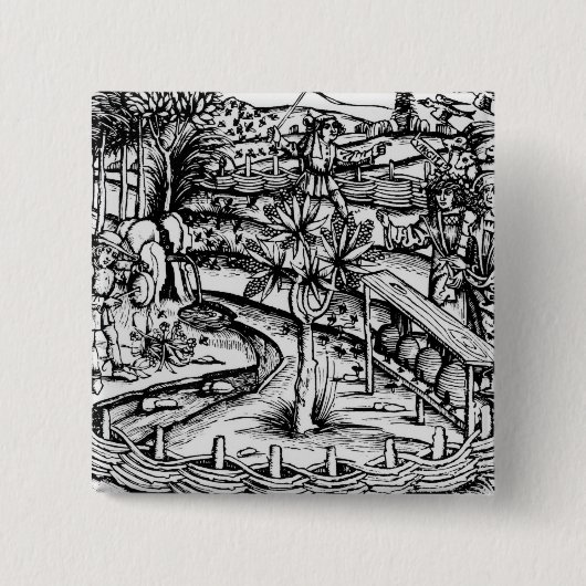 Glückliche husbandsmen, die Bienen, Illustration Button (Vorderseite)