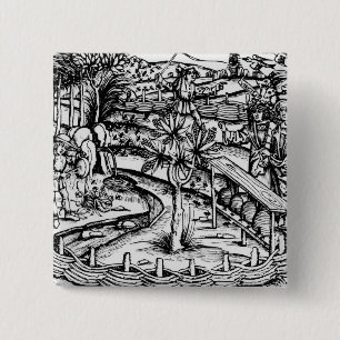 Glückliche husbandsmen, die Bienen, Illustration Button