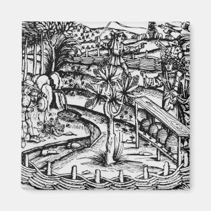 Glückliche husbandsmen, die Bienen, Illustration Magnet